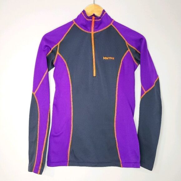 Marmot XSmall Purple Long Sleeve Quarter Zip Althletic Top - Picture 1 of 10